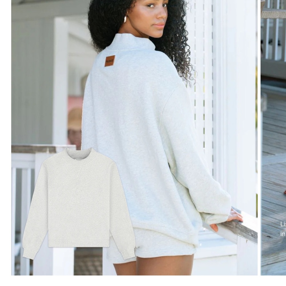 PARKE heritage mockneck in classic gray L/XL. New/Never worn
